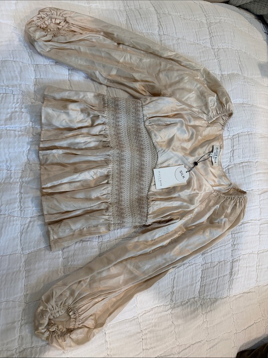 Hale Bob Tops - Hale Bob Champagne Satin Blouse